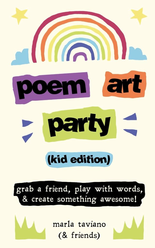 "poem art party" (kid edition) book cover by Marla Taviano